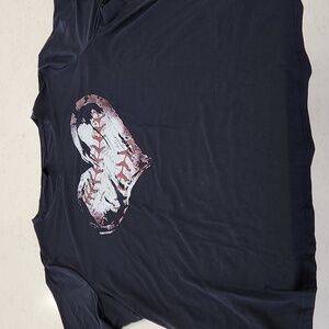 Navy Blue Baseball Heart Tee